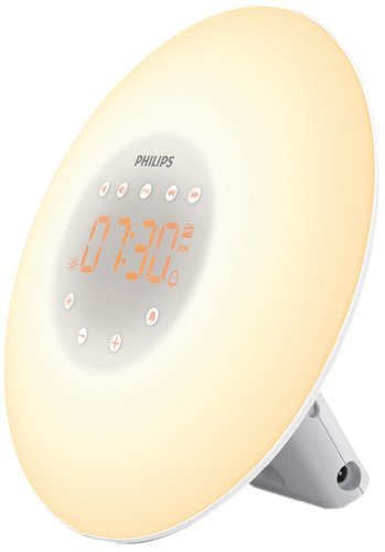 Philips Eveil Lumière HF3505/01 Simulateur d'aube avec lampe LED (10 réglages) et interface tactile - Blanc