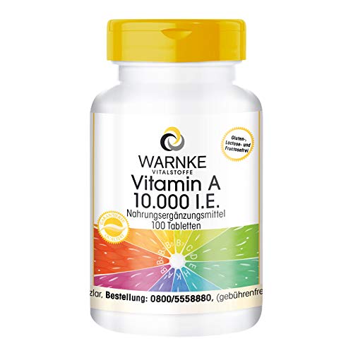 Warnke Vitalstoffe vitamine A 10.000 I.E - 100 comprimés - Végétarien