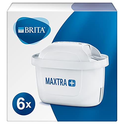 BRITA Pack de 6 filtres MAXTRA+, réduit le calcaire, le chlore, le plomb et autres impuretés pour une eau du robinet plus pure, sans BPA