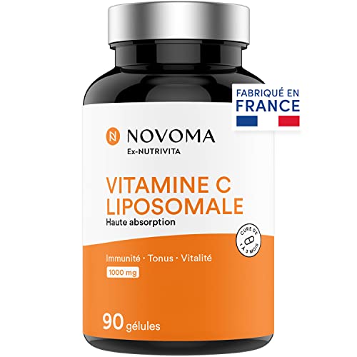 Vitamine C liposomale 1000mg | Assimilation Maximale | 100% Vitamin C Quali®-C | Système Immunitaire & Énergie Naturelle | 90 gélules végétales | Fabriqué en France | NOVOMA (ex Nutrivita)