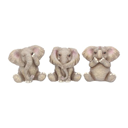 CIME Home Figurine 3 bébés éléphants Gris 8 cm