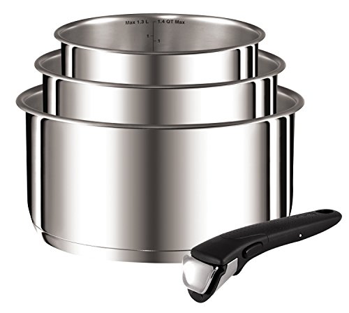 Tefal-L9419502-Ingenio Preference casseroles 16/18/20 cm + 1 Poignée Inox Non Revêtues Tous Feux Dont Induction ( contient 4 pièces )