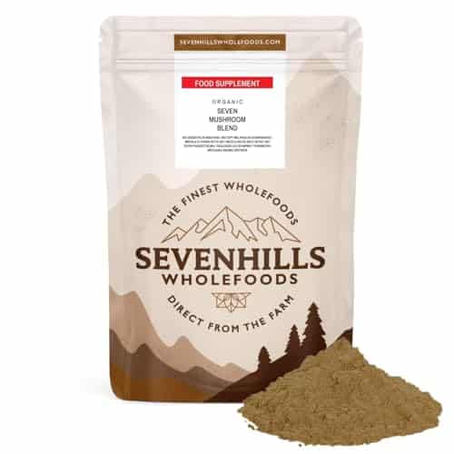 Sevenhills Wholefoods Poudre De 7 Champignons Mélange Bio 200g (Reishi, Chaga, Shiitake, Maitaké, Crinière de Lion, Cordyceps, Tremella)