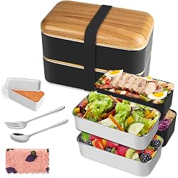 Boîte bento HOLIPOT 2 étages avec récipients acier et polypropylène