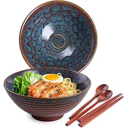 Lot de 2 bols à ramen Auanlay en céramique Queue de Paon