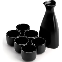 Service à saké Tosnail en porcelaine noire