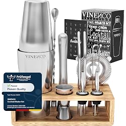 Kit à cocktail Vinenco Boston 13 pièces avec support