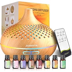 Diffuseur d'huiles essentielles ZOVHYYA 500ml avec télécommande