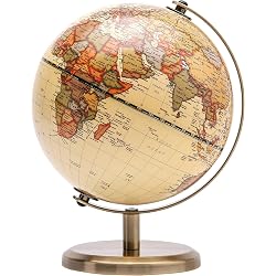 Globe terrestre Exerz 14 cm support bronze
