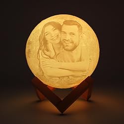 Lampe lune Q&K personnalisée avec photo et texte