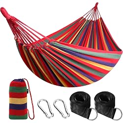 Hamac Anyoo en coton-polyester avec sangles respectueuses des arbres