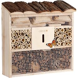 Hôtel à insectes Deuba en pin et bambou 30,5 x 31 cm