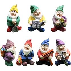 Ensemble de 7 nains de jardin TYXHXTF miniatures en bois