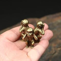 Figurines 3 singes de la sagesse Pevfeciy en résine