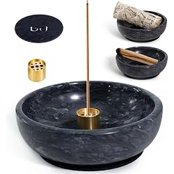 Porte-encens BEYLAB en marbre naturel noir
