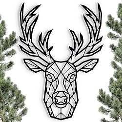 Sculpture murale Keluly cerf en acier minimaliste