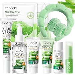 Coffret soins visage SHOWHEEL 11 pièces à l'aloe vera