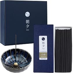 Coffret encens japonais Asayu Japan bois d'agar avec porte-encens lotus