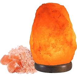 Lampe de sel de l'Himalaya BEPER base en bois de hêtre