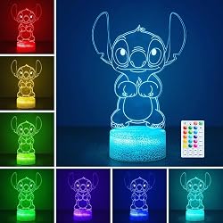 Lampe 3D Hoofun Stitch 16 couleurs avec télécommande