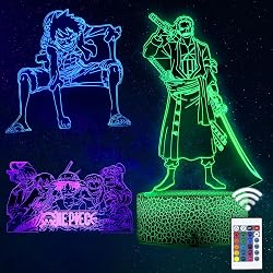 Lampe 3D QQAAMZ One Piece Luffy 16 couleurs