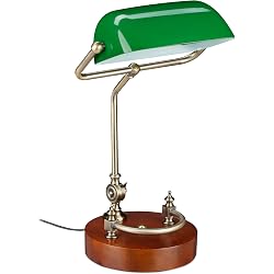 Lampe de banquier Relaxdays abat-jour vert en verre