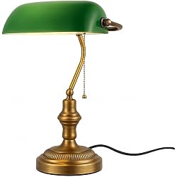 Lampe de banquier Barcelona LED abat-jour vert