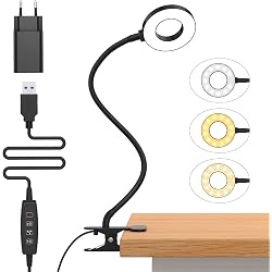 Lampe de bureau iZELL à pince avec col de cygne flexible