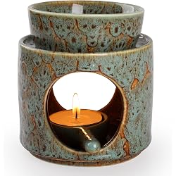 Brûleur à huiles essentielles WD&CD en céramique vert foncé