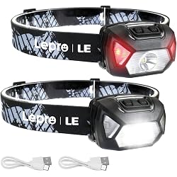 Lampe frontale LED Lepro D5000 rechargeable pack de 2