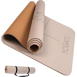 Tapis de yoga YOGATI antidérapant avec repères d'alignement