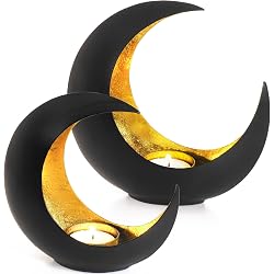 Bougeoir Gadgy noir et doré lot de 2