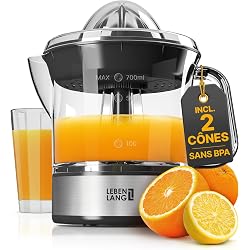 Presse agrume électrique LEBENLANG 2 cônes 700ml