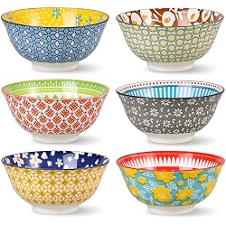 Lot de 6 bols ramen Batitie en céramique colorée