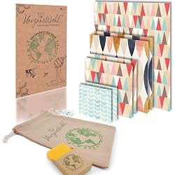 Bee's wrap HerzensWahl lot de 7 emballages en cire d'abeille