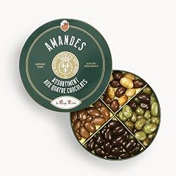Coffret assortiment d'enrobés au chocolat LE ROY RENÉ boîte métal 230g