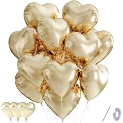 Ballons cœur QIFU or mylar 18 pouces
