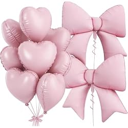 Set de 10 ballons cœur et nœud NUANJUYU format XXL