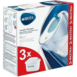 Carafe Filtrante Brita Style avec 3 Cartouches Filtrantes MAXTRA+