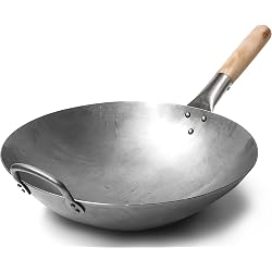 Wok Craft Wok en acier carbone martelé à la main 35,6 cm