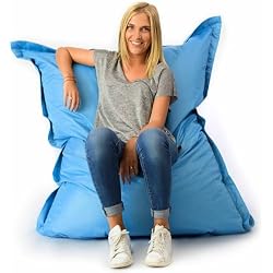 Pouf géant LIVEDECO 160x120 cm bleu ciel déhoussable
