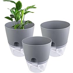 Pot à arrosage automatique Relota gris set de 3