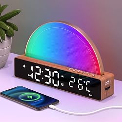 Réveil lumineux simulateur d'aube AFEXOA avec 7 couleurs