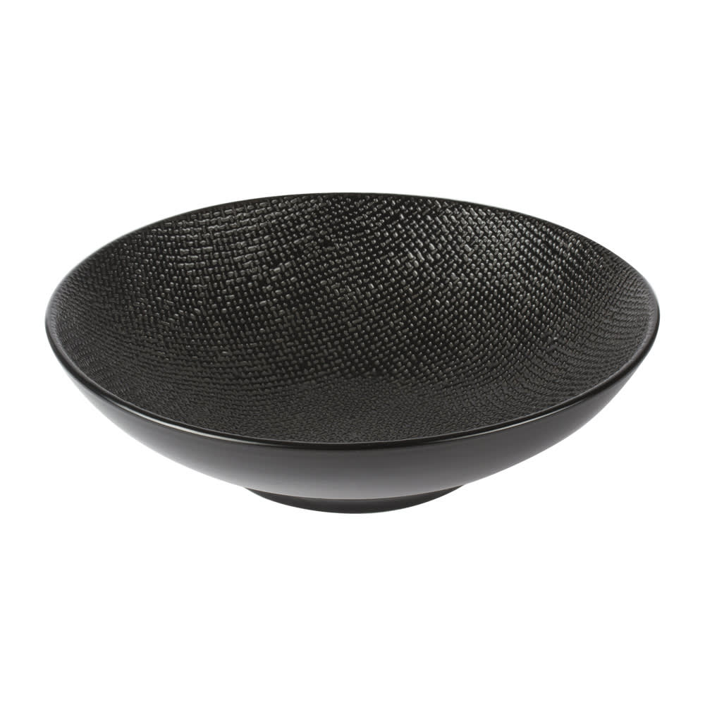 Lot de 6 assiettes creuses noires en grès 19 cm