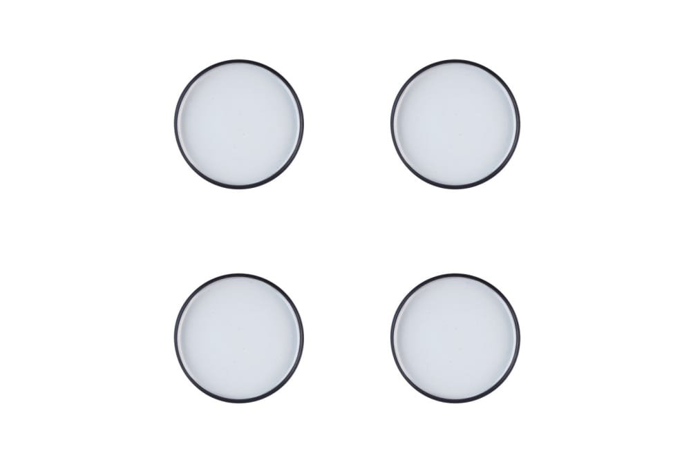 Lot de 4 assiettes à pain en grès noir d15.5