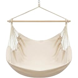 Fauteuil suspendu AMANKA XXL en coton crème